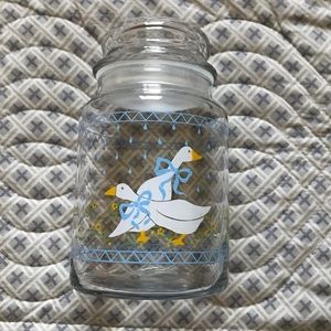 Anchor Honking Goose Glass Vintage Canister